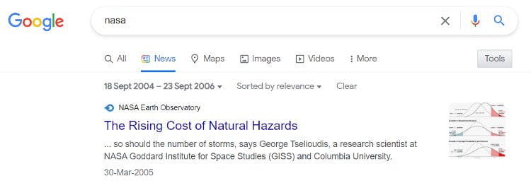 Read old news on Google